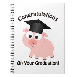 Cuaderno ¡Enhorabuena en su graduación! Cerdo