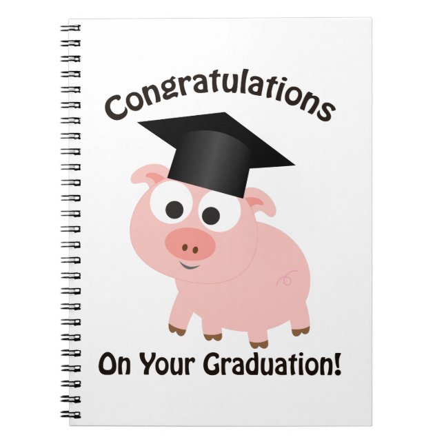 Cuaderno ¡Enhorabuena en su graduación! Cerdo (Frente)