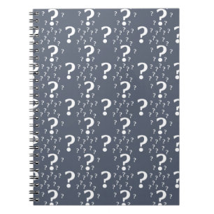 Cuaderno enigma de enigma de interrogación misterioso azul-