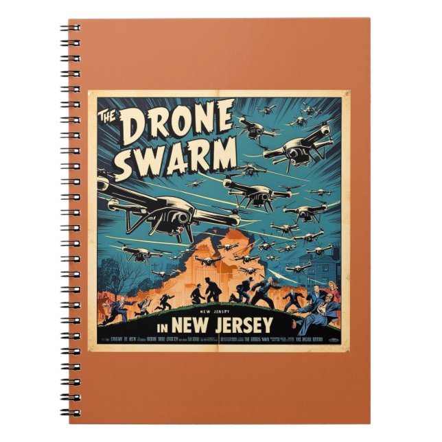 Cuaderno Enjambre de drones en Nueva Jersey (Frente)