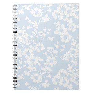 Cuaderno Enrejado Floral - Azul Polvo