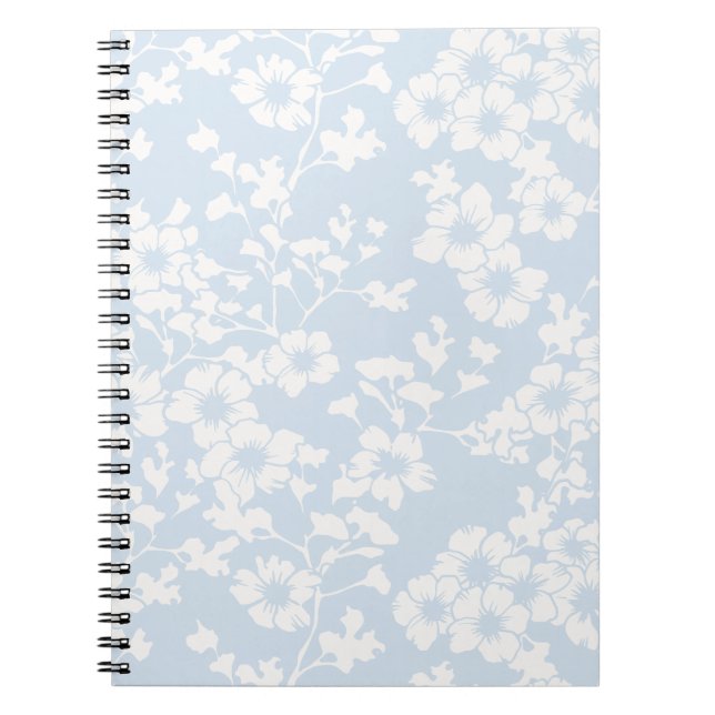 Cuaderno Enrejado Floral - Azul Polvo (Frente)