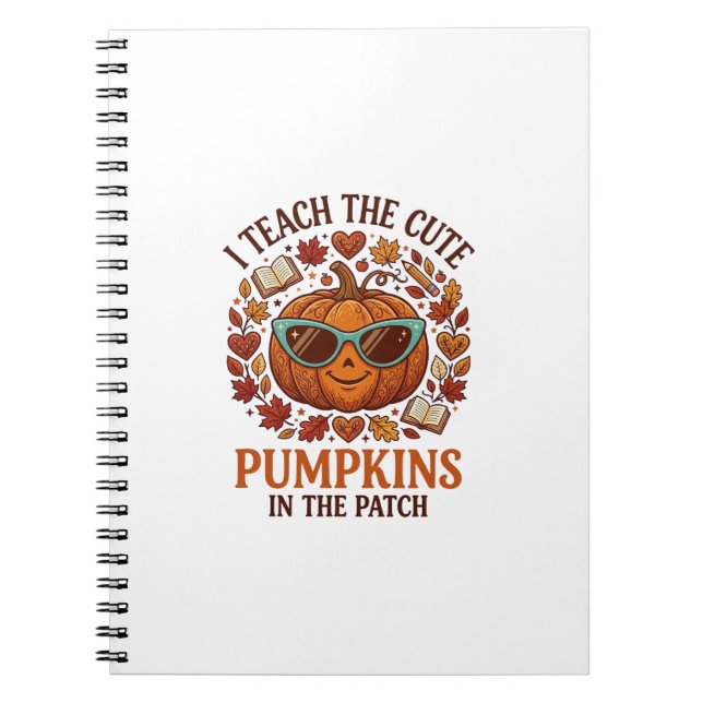 Cuaderno Enseña Parche de Calabazas Lindas Gafas de sol de  (Frente)