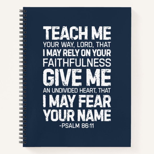 Cuaderno Enséñame Tu Camino Señor, Salmo 86:11 (Anverso)