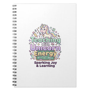Cuaderno Enseñanza de Unicornio con Tipografía Negrita Ener