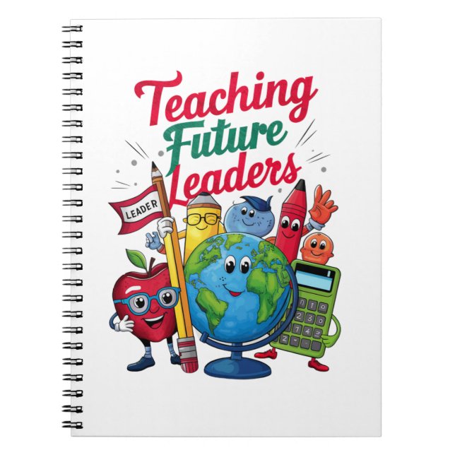 Cuaderno Enseñanza Retro Líderes Futuros Profesor Escuela  (Frente)