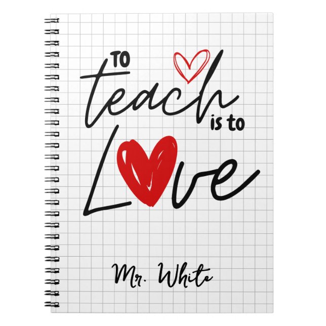 Cuaderno Enseñar es amar al profesor personalizado (Frente)