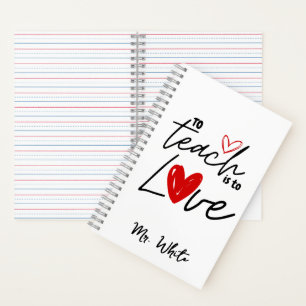 Cuaderno Enseñar es amar al profesor personalizado