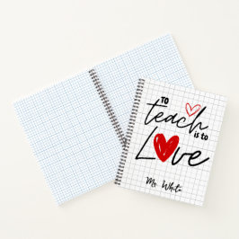 Cuaderno Enseñar es amar al profesor personalizado