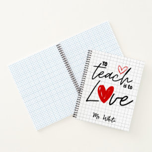 Cuaderno Enseñar es amar al profesor personalizado