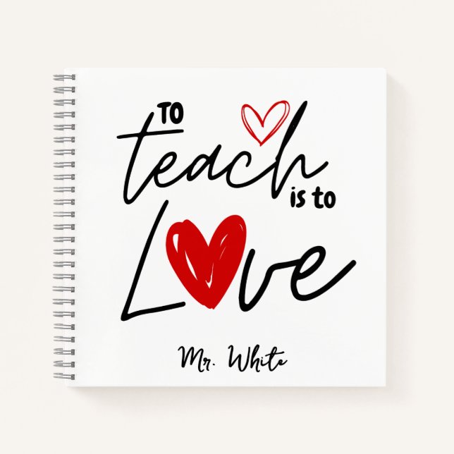 Cuaderno Enseñar es amar al profesor personalizado (Anverso)