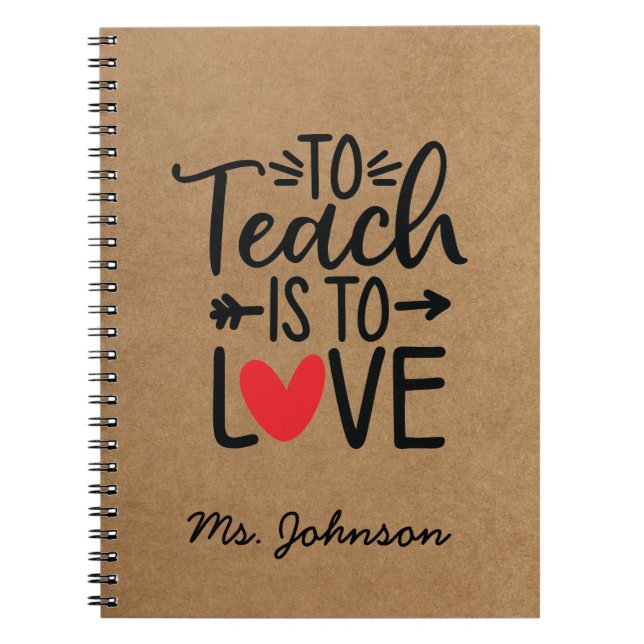 Cuaderno Enseñar Es Amar | Profesora personalizada (Frente)