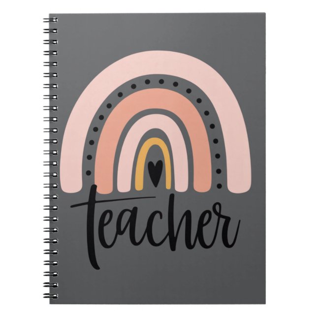 Cuaderno Enseñar Maestro Amor Inspirar Regalo Arcoíris  (Frente)