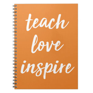 Cuaderno Enseñe al amor inspiran el   frase inspiradora