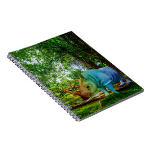 Cuaderno Entorno tropical exuberante del rinoceronte de Sli