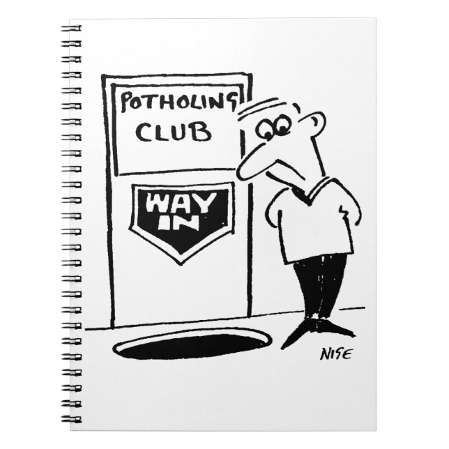 Cuaderno Entrada divertida de club de potholing en el Perso (Frente)