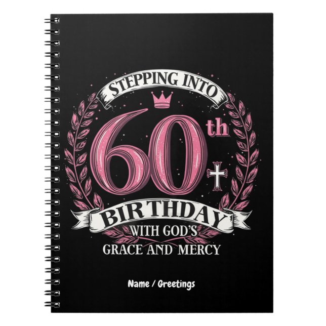 Cuaderno Entrando en Mi cumpleaños número 60 con la gracia  (Frente)