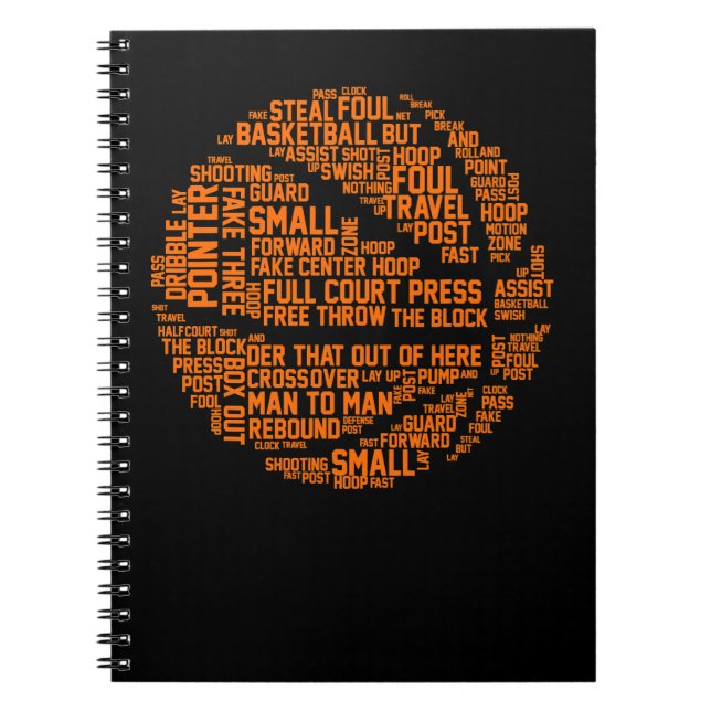Cuaderno Entrenador de baloncesto Typography Baloncesador A (Frente)