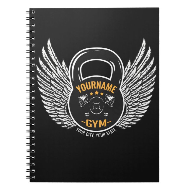 Cuaderno Entrenador de fitness GYM personalizado Kettlebell (Frente)