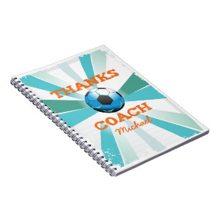 Cuaderno Entrenador de fútbol gracias, Naranja en estelares