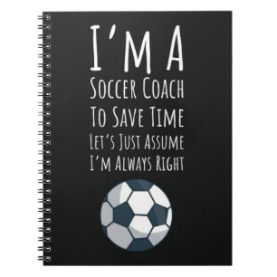 Cuaderno Entrenador de fútbol obsequios deportes Gracias en