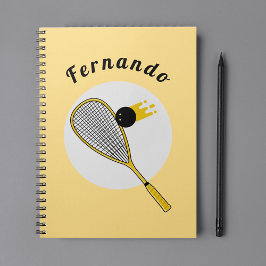 Cuaderno Entrenador de jugador de squash Racketball Nombre 