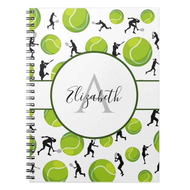 Cuaderno Entrenador de jugador de tenis Personalizado Añadi (Frente)