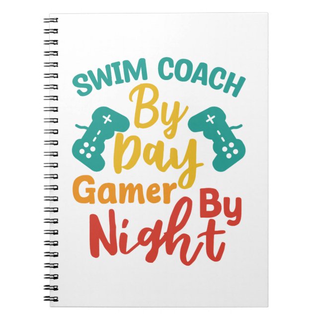 Cuaderno Entrenador De Natación Por Jugador De Día Por Noch (Frente)