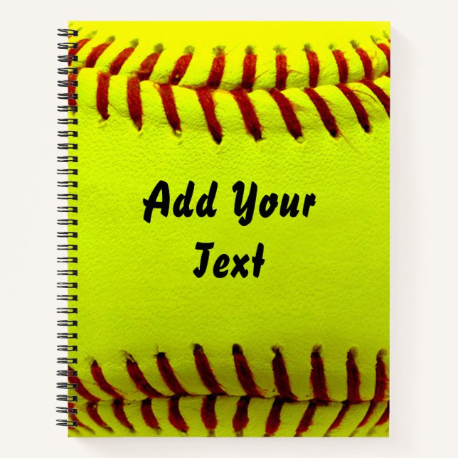 Cuaderno Entrenador del equipo deportivo Softball Yellow (Anverso)