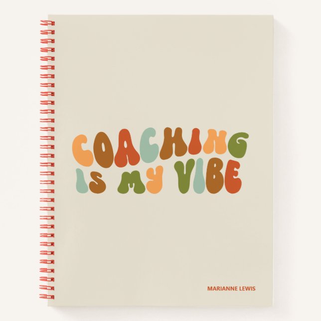 Cuaderno Entrenador retro y groovy es mi entrenador (Anverso)