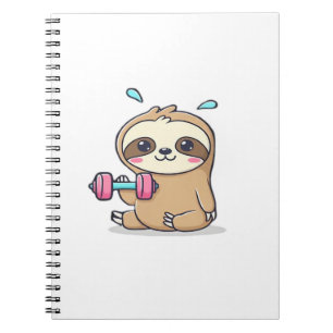 Cuaderno Entrenamiento Divertido Perezoso Chibi  Gimnasio K