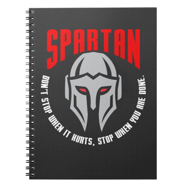 Cuaderno Entrenamiento espartano del gimnasio de la aptitud (Frente)