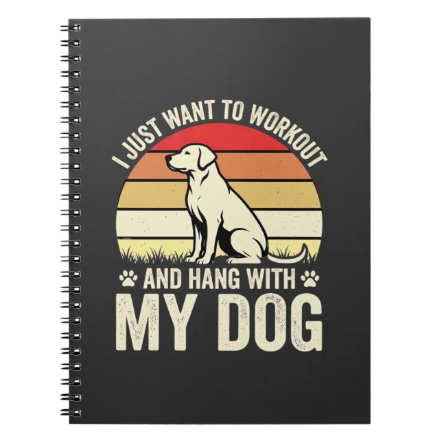 Cuaderno Entrenar con mi perro puesta de sol retro (Frente)