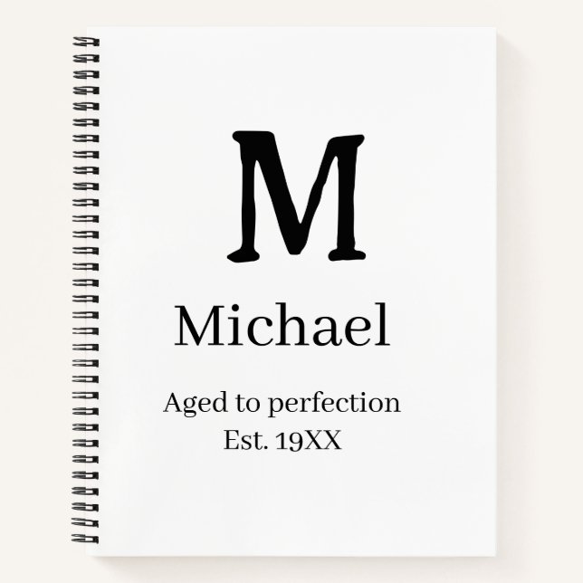 Cuaderno Envejecido a la perfección año fund. 19XX monogram (Anverso)