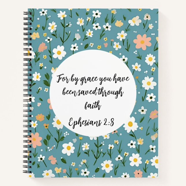 Cuaderno Ephesians 2:8 Christian Journal (Anverso)