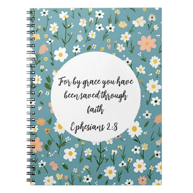 Cuaderno Ephesians 2:8 Christian Spiral Photo Notebook (Frente)