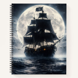 Cuaderno Epic Pirate Ship Moon Notebook – Dark Ocean Pirate