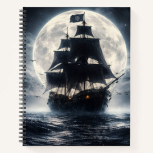 Cuaderno Epic Pirate Ship Moon Notebook – Dark Ocean Pirate