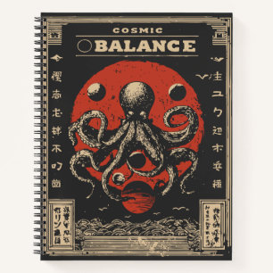 Cuaderno Equilibrio Octopus Ukiyo-e Arte de armonía cósmi
