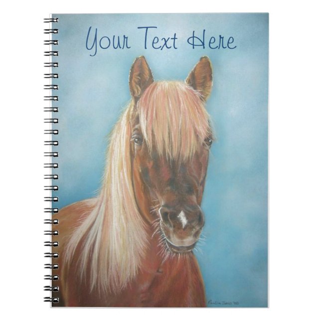 Cuaderno equino foto de castaño mare rubio de caballo (Frente)