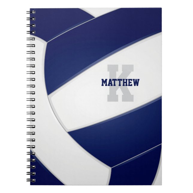 Cuaderno equipo azul marino chicas de voleibol masculino (Frente)