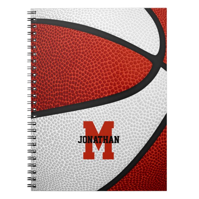 Cuaderno equipo blanco rojo colores chicas baloncesto mascu (Frente)