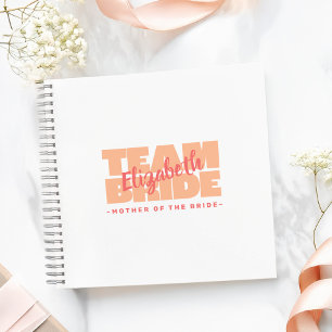Cuaderno Equipo de Boda Madre de la Novia Nombre Durazno Re