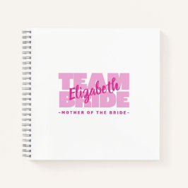 Cuaderno Equipo de Boda Madre de la Novia Nombre Retro Rosa