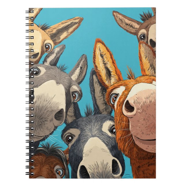 Cuaderno Equipo de burro peculiar - Ilustración de grupo co (Frente)