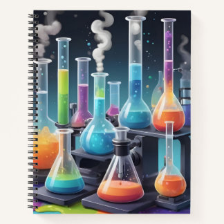 Cuaderno Equipo de ciencias coloridas de laboratorio de quí
