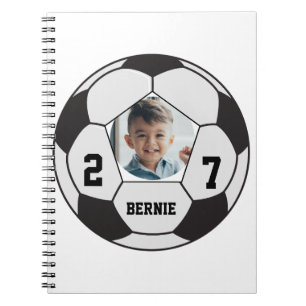 Cuaderno Equipo de deportes de jugador de fútbol personaliz