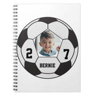 Cuaderno Equipo de deportes de jugador de fútbol personaliz