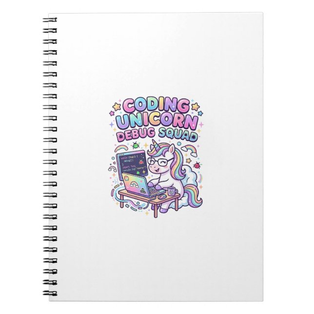 Cuaderno Equipo de Depuración de Unicornio de Codificación  (Frente)