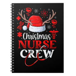 Cuaderno Equipo de enfermera de Navidad Gorro de Santa Reno